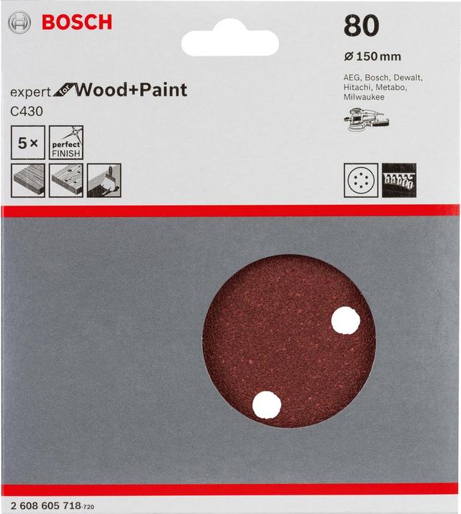 Actual product image Bosch Professional Zubehör Eccentric sanding paper with velcro (80)