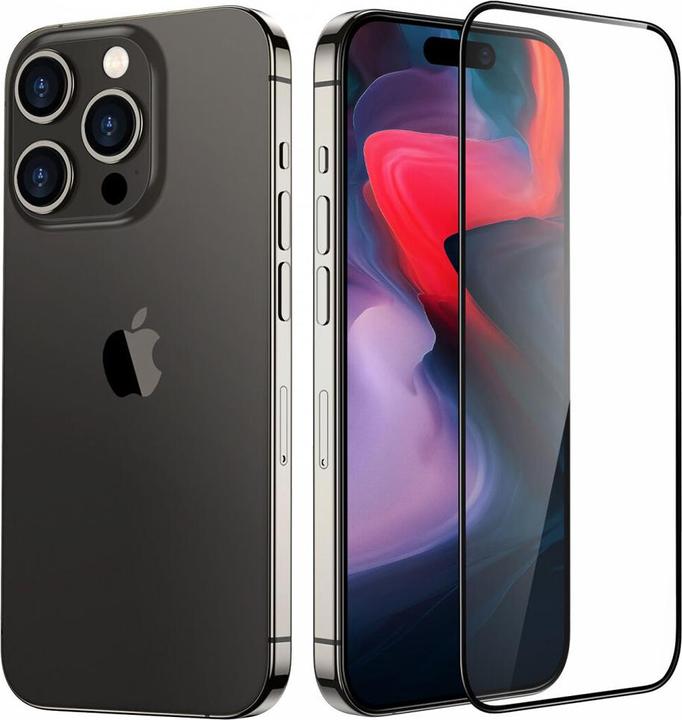 Actual product image ESR Tempered Glass Armorite Iphone 15 Pro Black (1 Piece, Apple iPhone 15 Pro)