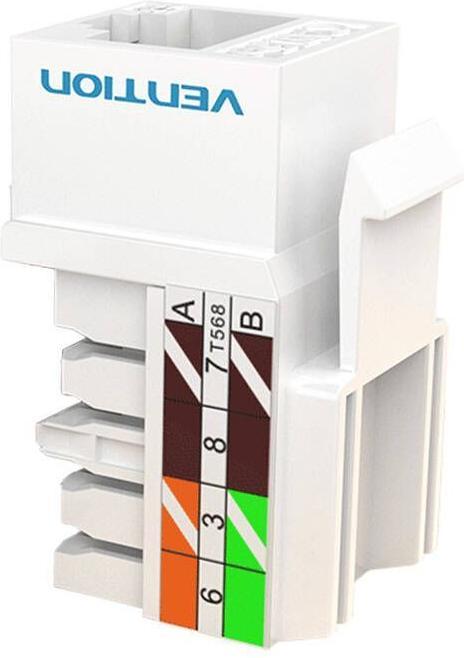 Vention Cat.5E UTP 180-Degree Keystone Jack IPBW0 White (Keystone module)