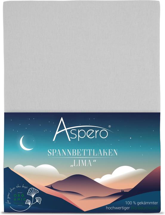 Produktbild Aspero Kinderspannbettlaken aus Bio-Baumwolle RIGA (60 x 120 x 14 cm)