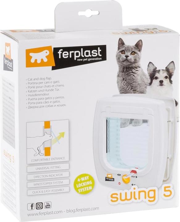 Image du produit Ferplast Porte pour chat Swing 5T 4-way blanc (Chatière manuelle)