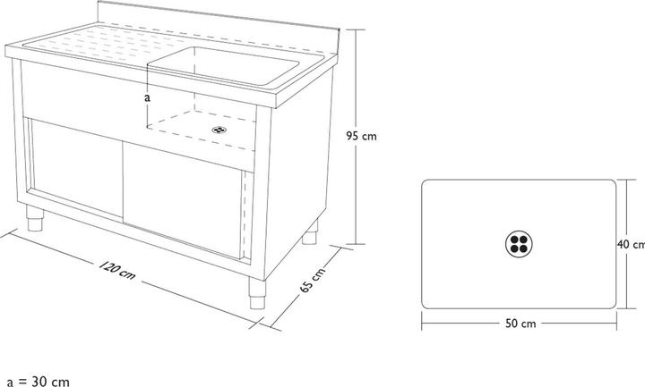Actual product image Royal Catering Kitchen unit - 120 cm (30 cm, 120 cm)