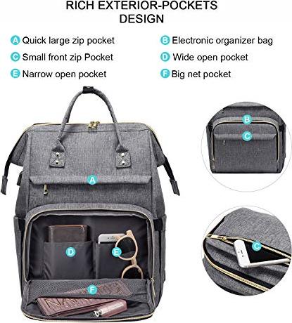Produktbild Only-Bags.Store Laptop Rucksack 17 Zoll, Wasserdichte Rucksäcke Studenten mit Henkel USB Ladeanschluss, Gross