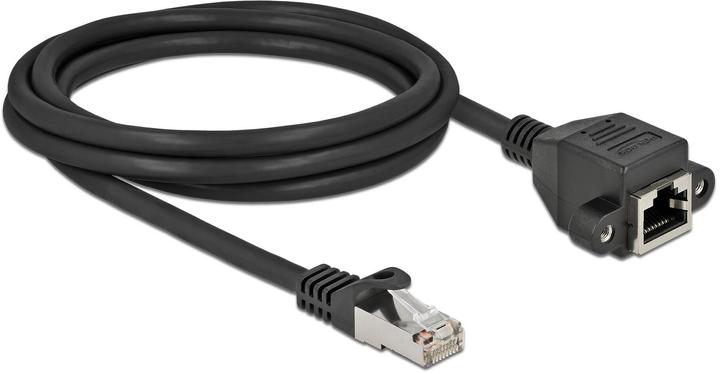 Actual product image Delock Network extension cable S/FTP RJ45 male to RJ45 female Cat.6A 2 m black (S/FTP, CAT6a, 2 m)
