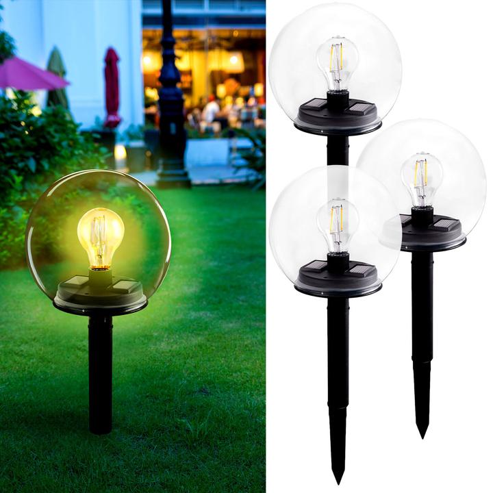 Immagine prodotto Grundig Lampada solare a globo in vetro con picchetto a terra rimovibile, set da 3 (IP44)