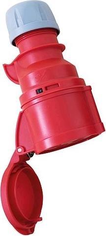 Actual product image PCE CEE Coupling socket with cover 400V 32A IP44 225-6