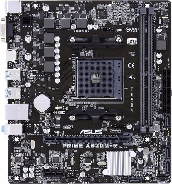 Image du produit ASUS Prime A320M-R (AM4, AMD A320, mATX)
