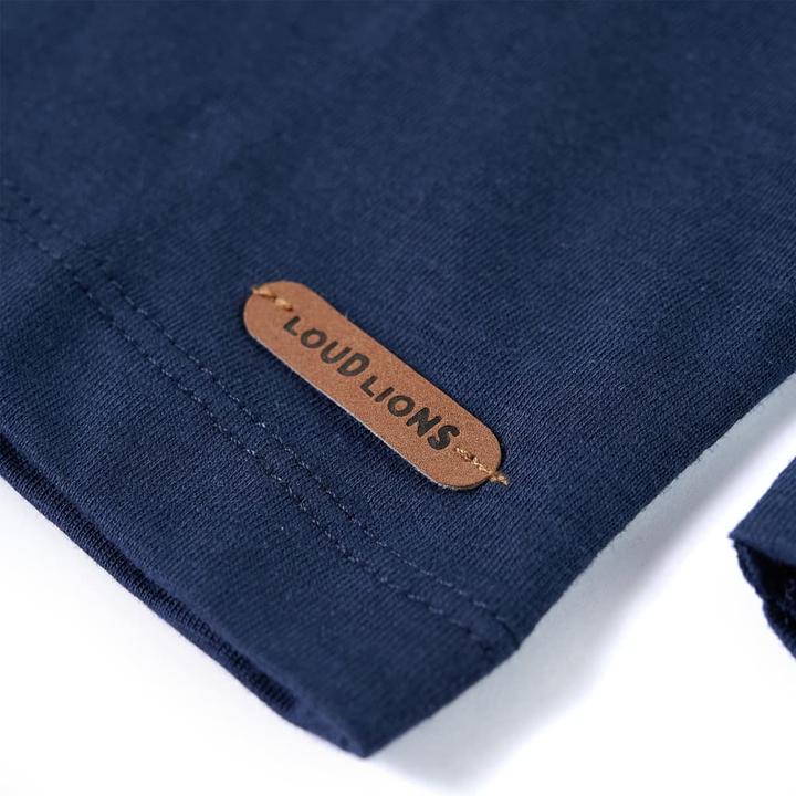 Immagine prodotto VidaXL Camicia a maniche lunghe per bambini blu navy melange 140,Materiale: 100 (140)