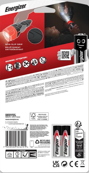 Image du produit Energizer Lampe de poche, Impact LED grande (13.50 cm, 125 lm)