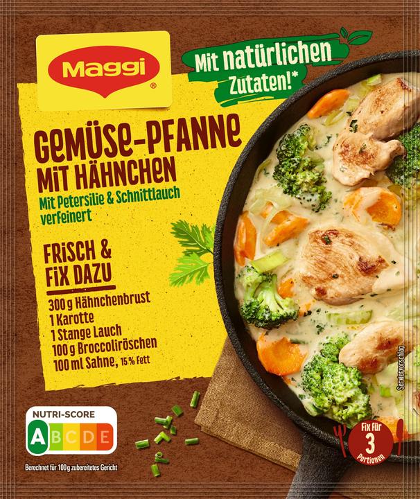 Produktbild Maggi FIX Gemüse-Pfanne mit Hähnchen (40 g)