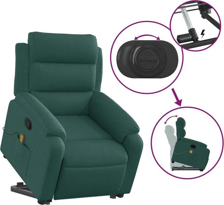Actual product image VidaXL Massage chair with stand-up aid fabric