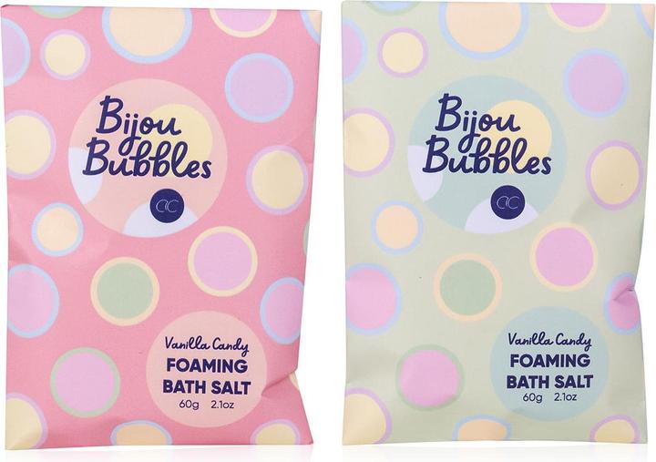Produktbild Accentra Schäumendes Badesalz BIJOU BUBBLES in Beutel, 60g, Duft: Vanilla Candy, Farbe: rosa/hellgrün/hellbla (Badesalz)
