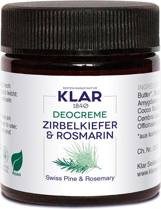 Klar Deocreme Zirbelkiefer & Rosmarin (Crème, 30 ml)