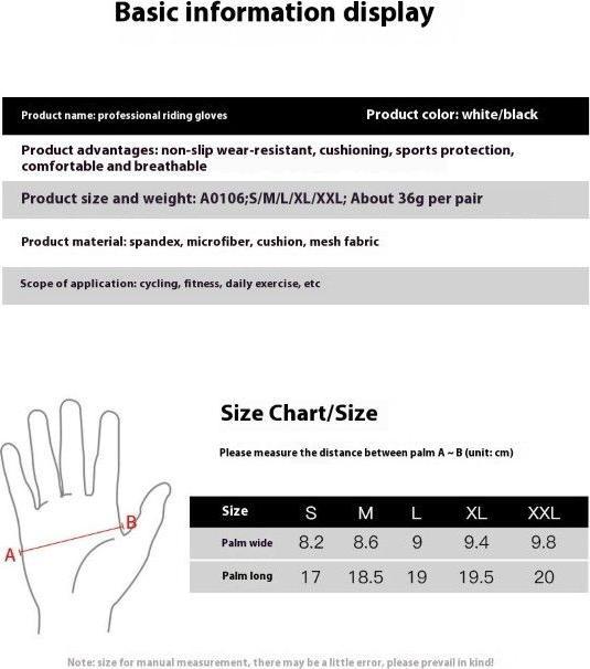Actual product image Mu Sport Velohandschuhe mit atmungsaktivem Mesh-Gewebe (L)