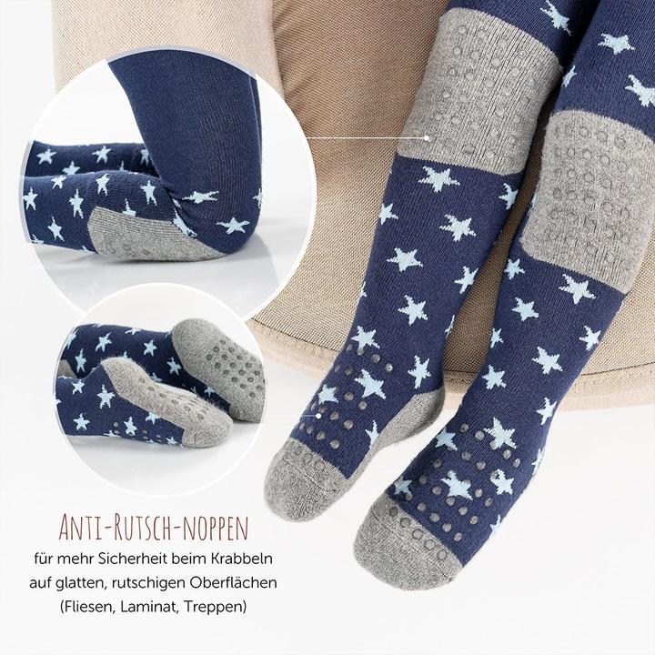 Image du produit La Loona LaLoona Collants pour bébé Collants à enfiler - Étoiles marine - (74/80)