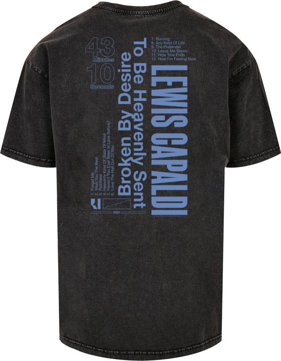 Actual product image Merchcode Lewis Capaldi - Tour grabsheet 3 Acid Washed Oversize Tee - 113795 (M)