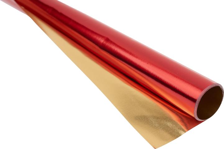 Image du produit Folia Papier aluminium double face 50x78cm, 1 rlx, rouge/or (90 g/m², 1 x)