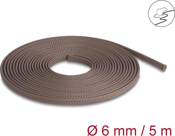 Image du produit Delock Gaine tressée anti-rongeurs, 5 m x 6 mm brun (Gaines pour câbles, 500 cm)