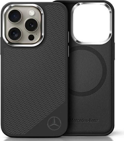 Actual product image Mercedes MEHMP16X23SUGDK iPhone 16 Pro Max 6.9" czarny/black hardcase Silicone Tonal Logo Wood Pa (Apple iPhone 16 Pro Max)