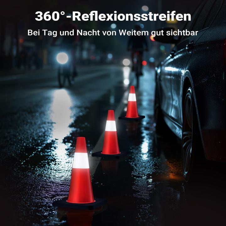 Produktbild Wiltec Verkehrskegel 45cm Leitkegel Pylon Warnhütchen Warnkegel aus PVC & Gummi