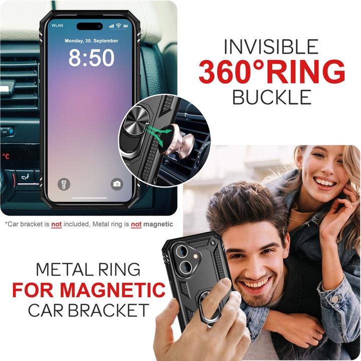 Image du produit Nalia Étui antichoc Military-Style Ring (Apple iPhone 16)