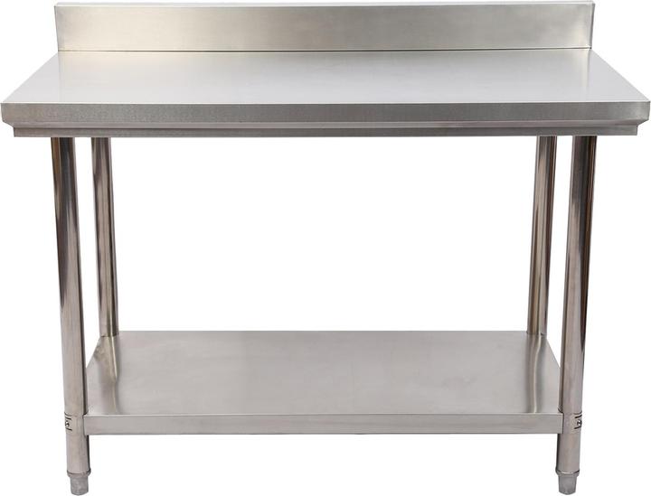 Produktbild Wiltec Edelstahl Arbeitstisch Gastro Edelstahltisch mit Aufkantung 120x60x85cm