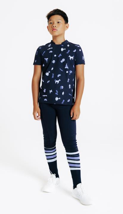 Actual product image Fouganza Reit-Poloshirt Magic kurzarm Kinder Print blau