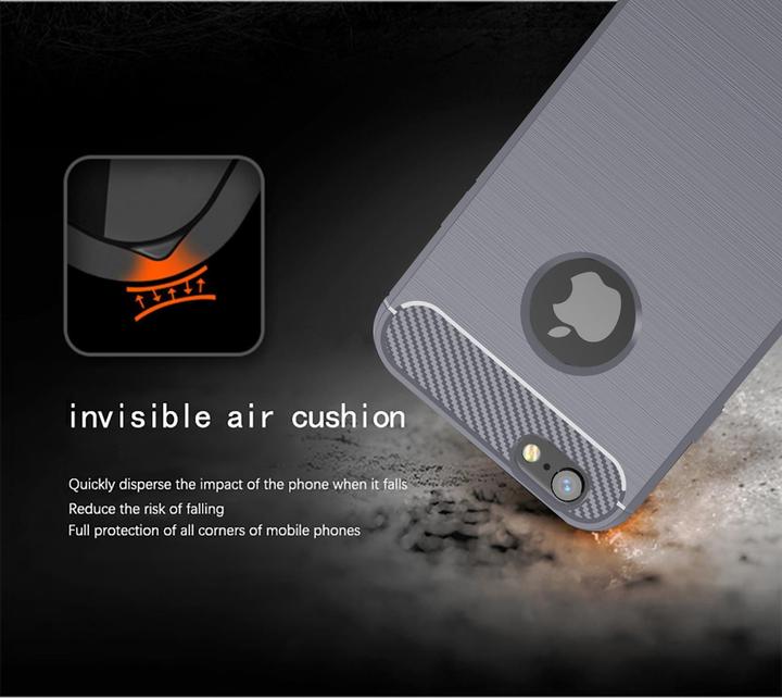 Immagine prodotto Cadorabo TPU Ultra sottile in acciaio inossidabile al carbonio Combi Cover (Apple iPhone 6)