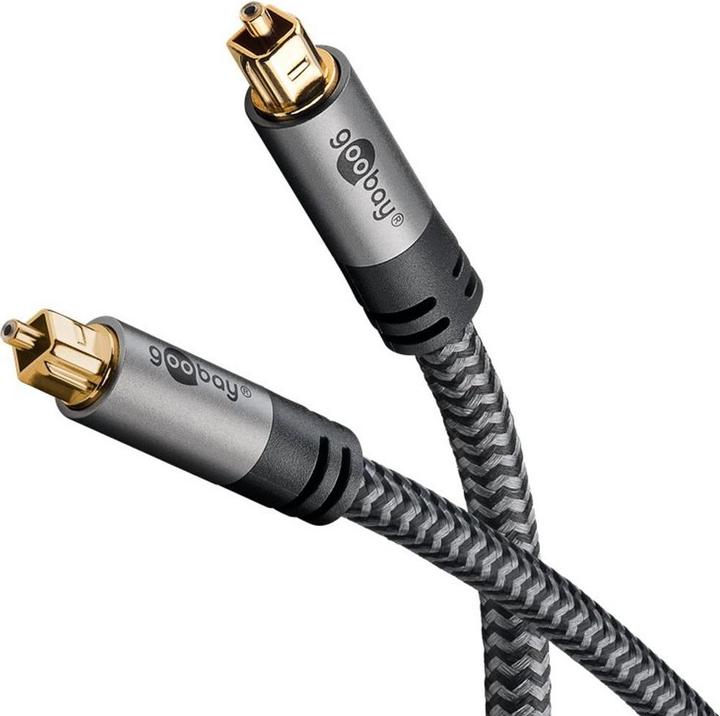 Actual product image Goobay TOSLINK cable, 1 m, Sharkskin Grey (1 m, TOSLINK)