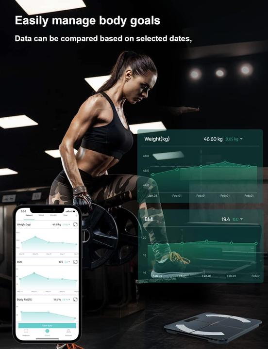 Image du produit Healthkeep Analyseur de graisse corporelle (180 kg)