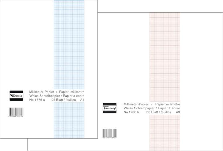 Immagine prodotto Favorit Blocco di carta millimetrata bianca (21 x 29,7 cm, Quadretti, Copertina morbida)
