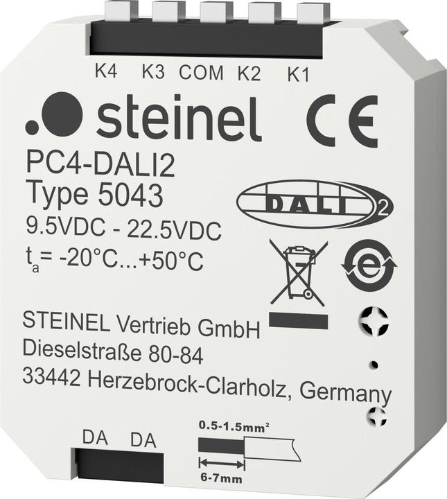 Actual product image Steinel Push-button coupler LiveLink 082123 DALI2 4-fold, 4 push-button inputs
