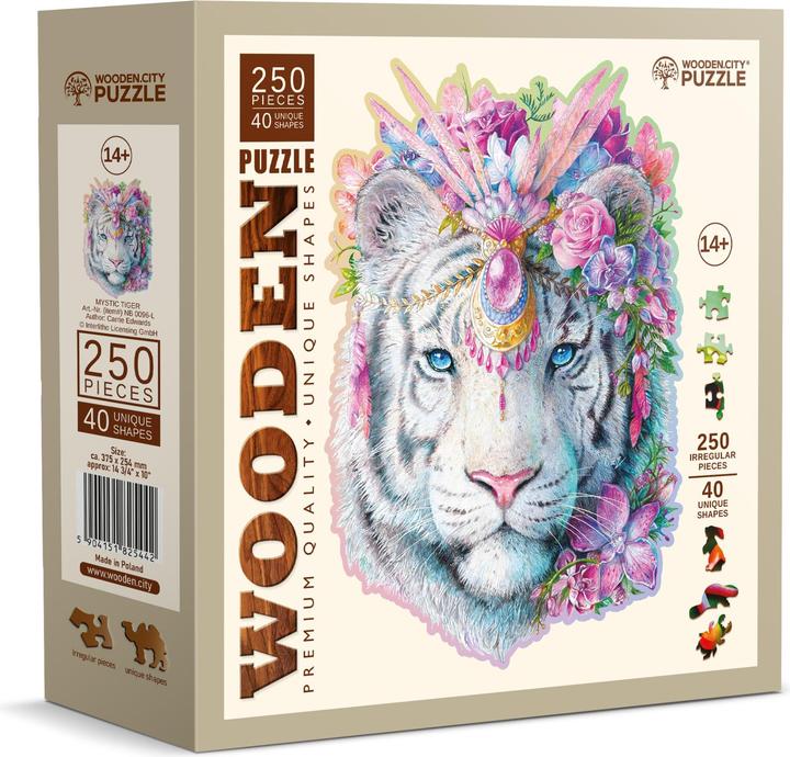 Productafbeelding WoodenCity WOODEN CITY Mystic Tiger 250 Holzpuzzle Puzzle mit einzigartigen Formen (250 onderdelen)