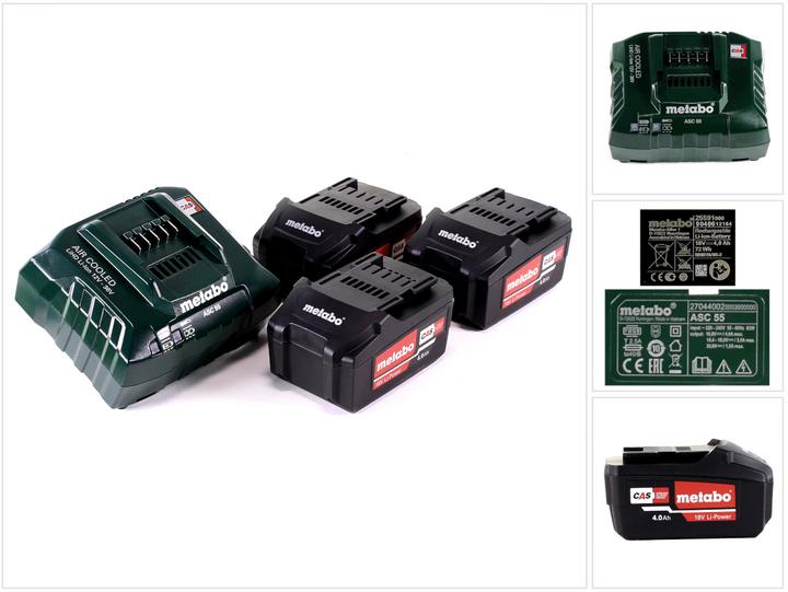 Actual product image Metabo Basic set 3 x 4.0 Ah (18 V)
