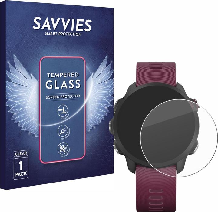 Savvies Panzerglas Hartglas Displayschutz (Forerunner 245)