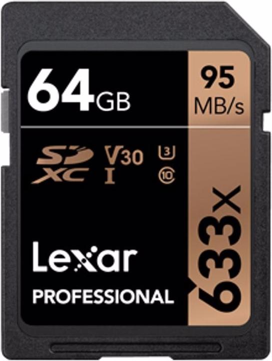Actual product image Lexar Professional 633x (64 GB, SDXC, U3, UHS-I)
