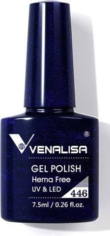 Venalisa Gellack 446 UV/LED (Nachtblau Glitzer, UV-Gel Lack)