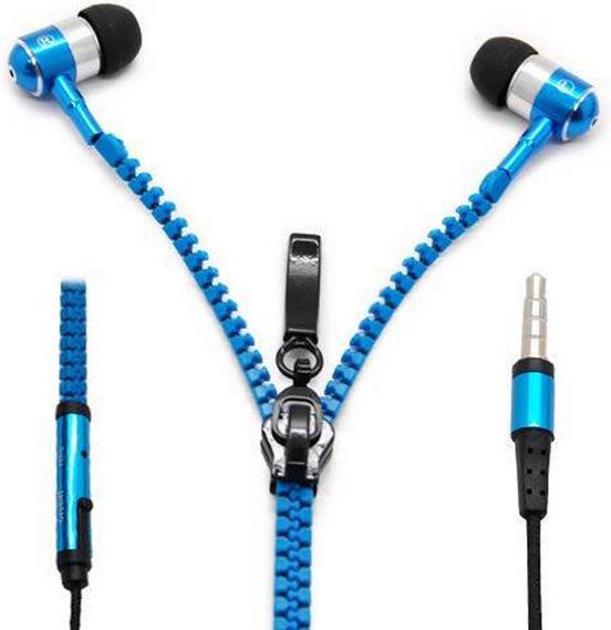 Image du produit Hermex In Ear ZIPPER Headset avec télécommande BLEU pour tous les smartphones Android (Filaire)