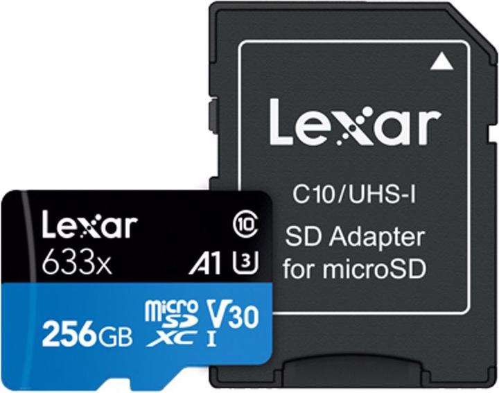 Image du produit Lexar High-Performance 633x (256 Go, microSD, U3, UHS-I)