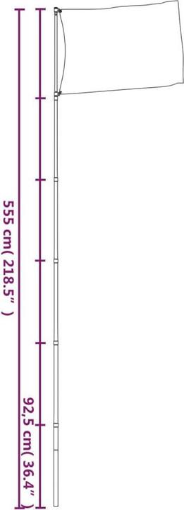 Actual product image VidaXL Flagge der Ukraine und Mast 5,55 m Aluminium,Flagge:,Farbe