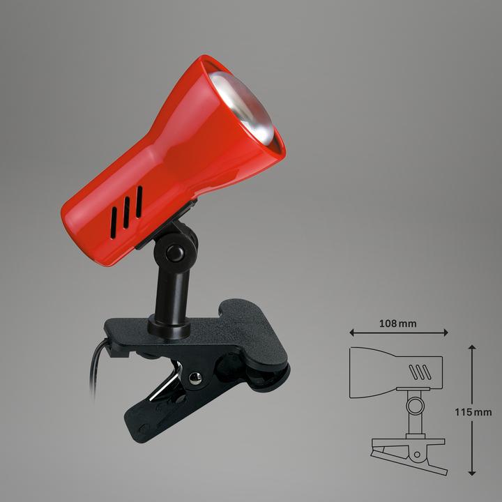Image du produit Briloner Lampe à pince, rouge, 1xE14/40W (E14)