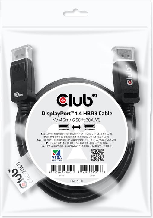 Image du produit Club 3D DisplayPort — DisplayPort (2 m, DisplayPort)
