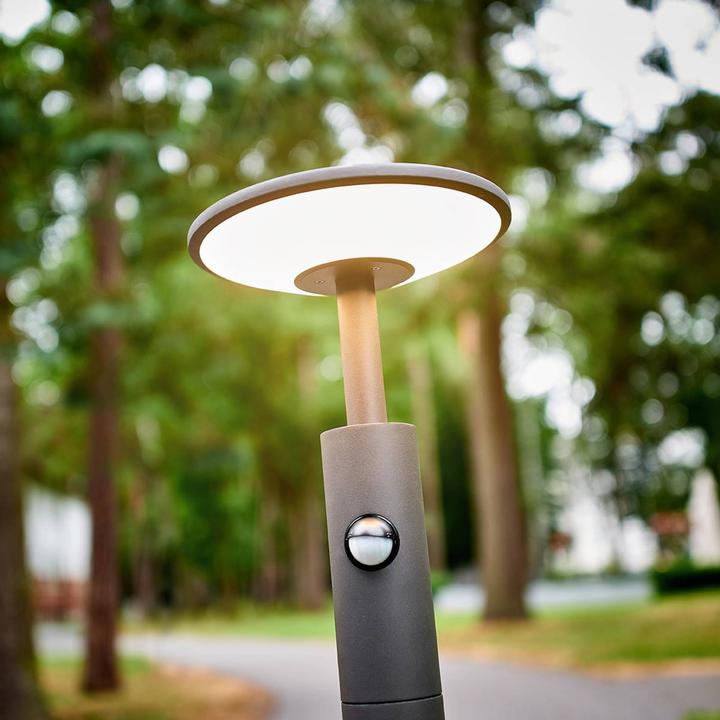 Image du produit Lucande Fenia lampe de jardin extérieure w/capteur Anthracite/Opal (900 lm, IP54)