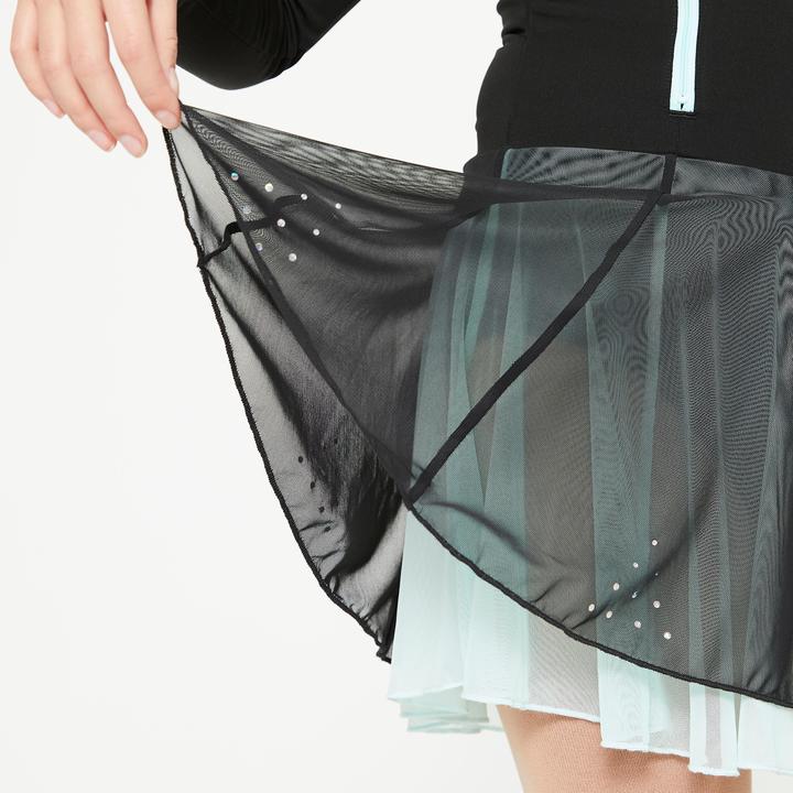 Actual product image Oxelo Figure Skating Training Leotard - Black/Mint
