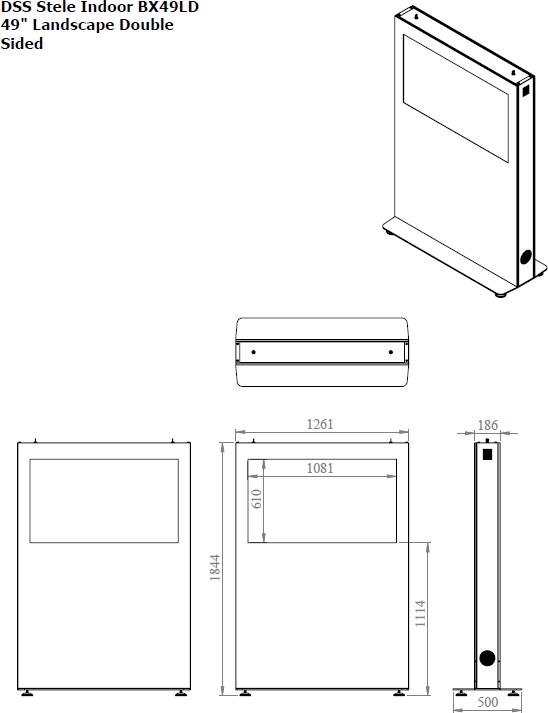 Produktbild DSS Indoor Stele Landscape, 50" Bildschirm, schwarz