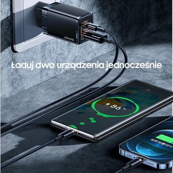 Produktbild Usams Ład. siec. T41 USB-C+USB GaN 47W PD+QC (only head) Fast Charging biały/white CC137TC02 (US-CC1 (47 W)
