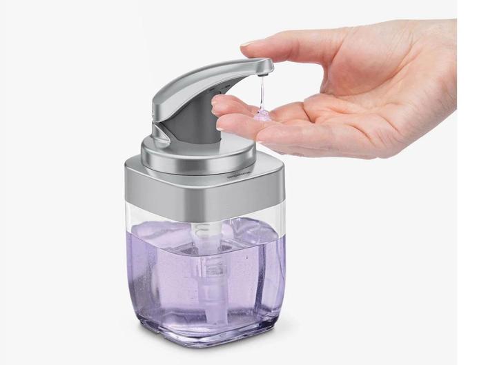 Actual product image Simplehuman Soap dispenser 444 ml, silver/transparent