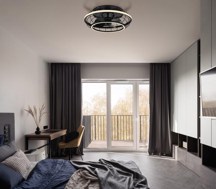 Produktbild Globo Deckenventilator Metall Schwarz, 1xled (54 dB)