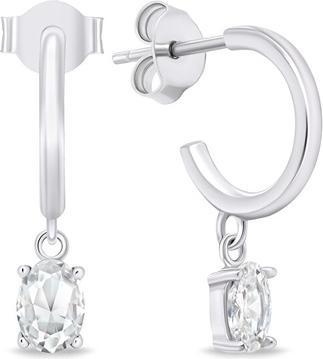 Brilio Silver - Timeless silver earrings with zircons EA655W