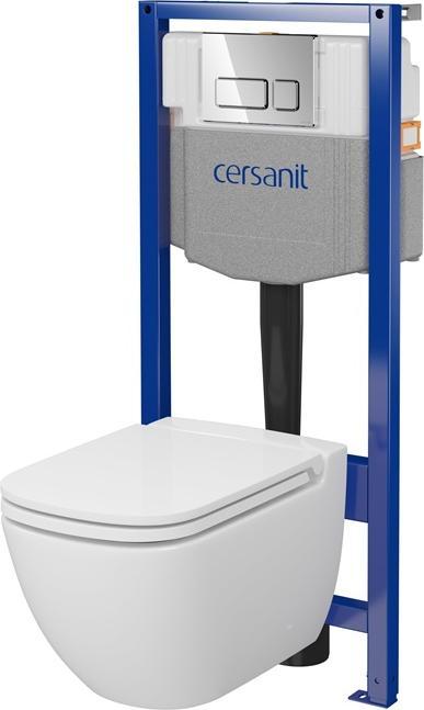 Actual product image Cersanit WC SET S701-759 WITH FRAME +CHROME BUTTON